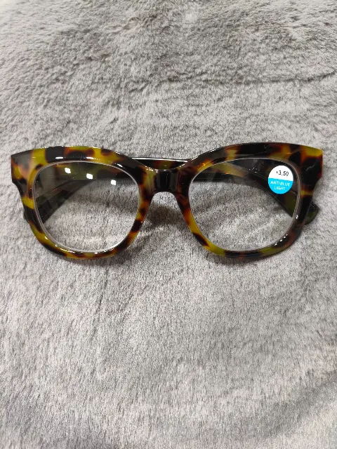 Gafas de lectura estilo ojo de gato con estampado de leopardo y graduación +3.50, vista 1
