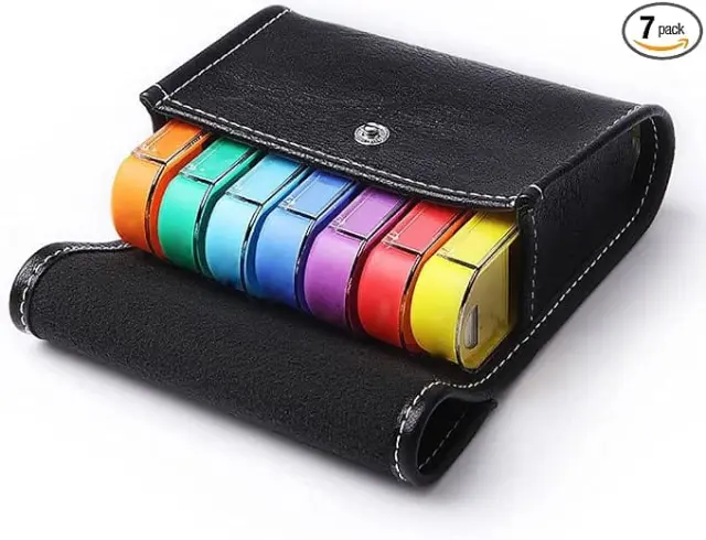Pastillero Semanal Organizador con Estuche de Cuero, vista 2